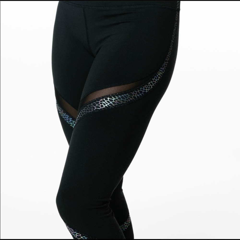 Zyia Black Reflective Serpent Hi-Rise Legging